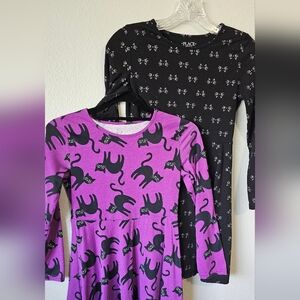 Halloween Girl Skater Dress, Black Cats Skater Dress Bundle, Long-Sleeve